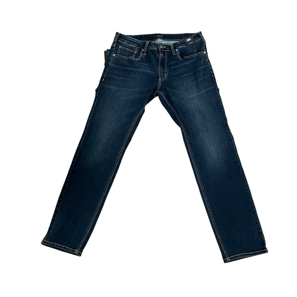 Silver Jeans Konrad Slim Fit Slim Leg Jeans Indigo Max Flex Stretch Men’s 34x30
